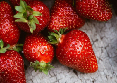 Erdbeeren vom Spargelhof Mayer in Nahaufnahme